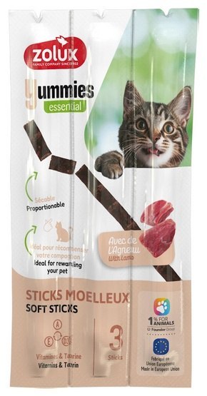 Zolux Yummies Miękki przysmak dla kota - Pałeczki Jagnięcina & Ryż 3x5g Zolux Yummies Miękki przysmak dla kota - Pałeczki Jagnięcina & Ryż 3x5g