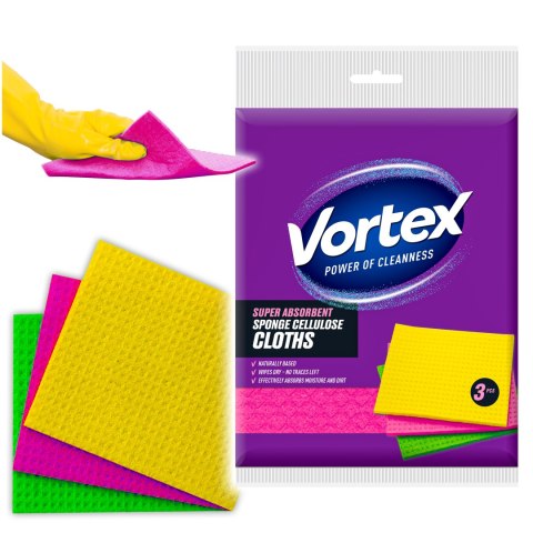VORTEX Ściereczki gąbczaste 3 szt. VORTEX Ściereczki gąbczaste 3 szt.