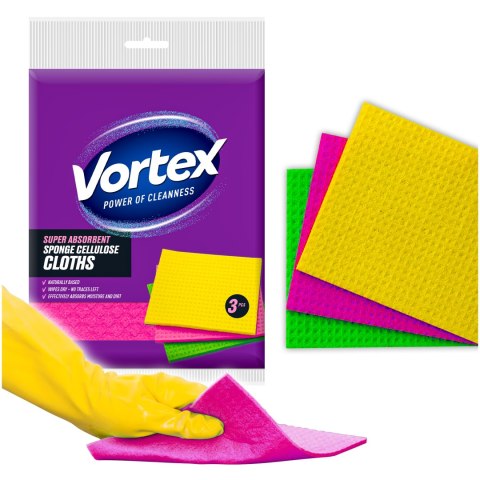 VORTEX Ściereczki gąbczaste 3 szt. VORTEX Ściereczki gąbczaste 3 szt.