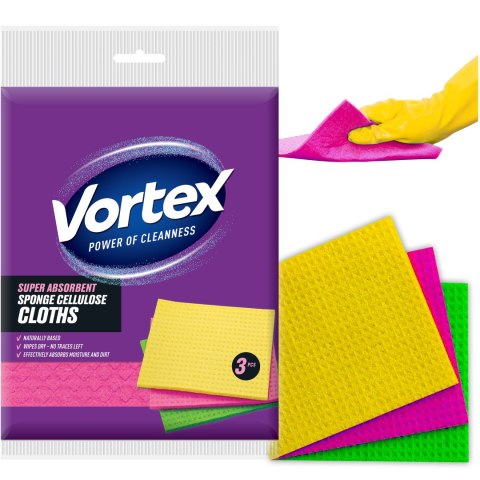 VORTEX Ściereczki gąbczaste 3 szt. VORTEX Ściereczki gąbczaste 3 szt.