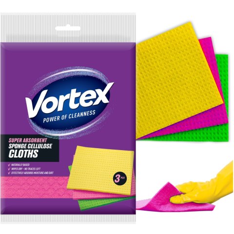 VORTEX Ściereczki gąbczaste 3 szt. VORTEX Ściereczki gąbczaste 3 szt.