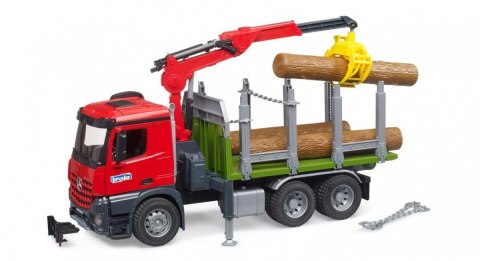 Ciężarówka Mercedes Benz Arocs z dźwigiem do przewozu drewna + 3 kłody Ciężarówka Mercedes Benz Arocs z dźwigiem do przewozu drewna + 3 kłody