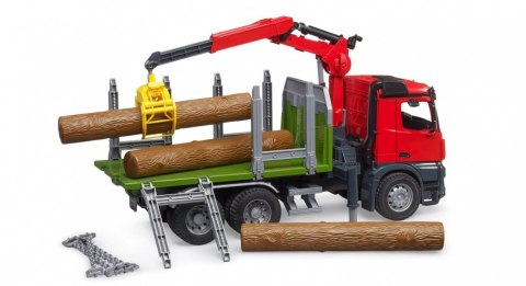 Ciężarówka Mercedes Benz Arocs z dźwigiem do przewozu drewna + 3 kłody Ciężarówka Mercedes Benz Arocs z dźwigiem do przewozu drewna + 3 kłody