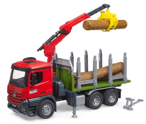 Ciężarówka Mercedes Benz Arocs z dźwigiem do przewozu drewna + 3 kłody Ciężarówka Mercedes Benz Arocs z dźwigiem do przewozu drewna + 3 kłody