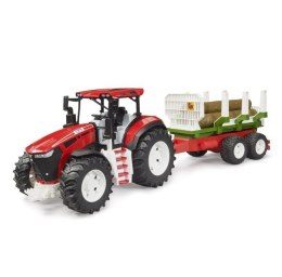 Traktor z przyczepą do drewna