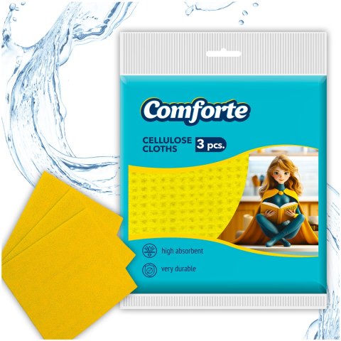 COMFORTE Ściereczki celulozowe do czyszczenia, 155*155mm, 3 sztuki COMFORTE Ściereczki celulozowe do czyszczenia, 155*155mm, 3 sztuki