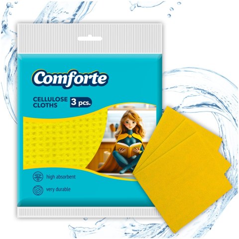 COMFORTE Ściereczki celulozowe do czyszczenia, 155*155mm, 3 sztuki COMFORTE Ściereczki celulozowe do czyszczenia, 155*155mm, 3 sztuki