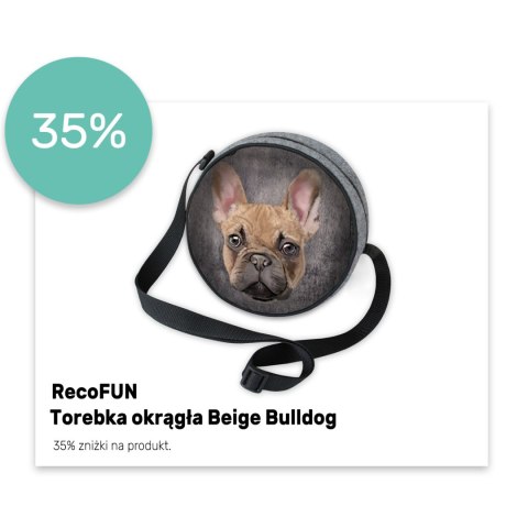 Torebka okrągła Beige Bulldog Torebka okrągła Beige Bulldog