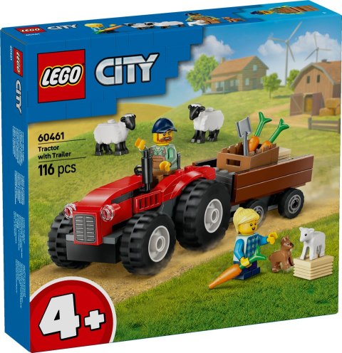 60461 | Czerwony traktor z przyczepą i owcą 60461 | Czerwony traktor z przyczepą i owcą