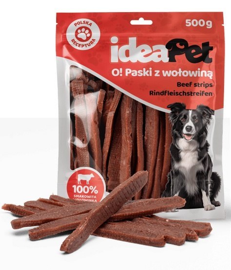 IdeaPet Paski z wołowiną 500g IdeaPet Paski z wołowiną 500g
