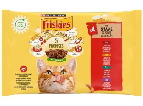 Friskies Mix mięsny w sosie saszetki 4x85g Friskies Mix mięsny w sosie saszetki 4x85g