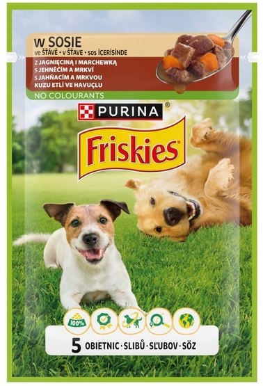 Friskies Dog Adult Jagnięcina i marchewka w sosie saszetka 85g Friskies Dog Adult Jagnięcina i marchewka w sosie saszetka 85g
