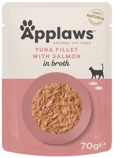 Applaws saszetka dla kota Tuńczyk z Łososiem w rosole 70g Applaws saszetka dla kota Tuńczyk z Łososiem w rosole 70g