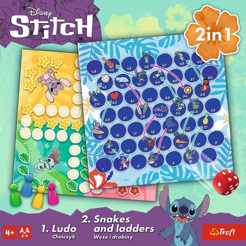 Gra klasyczna Lilo & Stitch 2w1 Chińczyk Węże i drabiny Trefl 02656 Gra klasyczna Lilo & Stitch 2w1 Chińczyk Węże i drabiny Trefl 02656