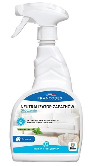 Francodex Neutralizator zapachu dla psa i kota do wnętrz spray 750ml Francodex Neutralizator zapachu dla psa i kota do wnętrz spray 750ml