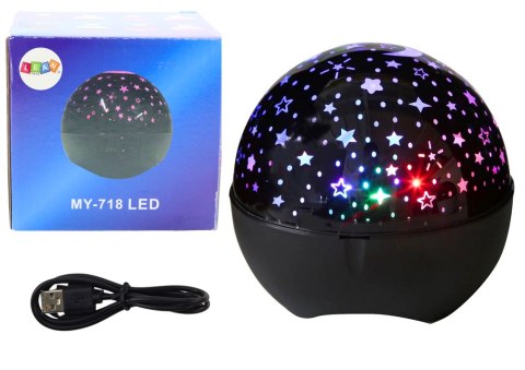Projektor Gwiazd Lampka Nocna Głośnik 2w1 Czarny Projektor Gwiazd Lampka Nocna Głośnik 2w1 Czarny