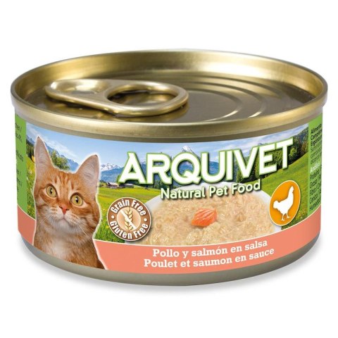 ARQUIVET kurczak w sosie z łososiem karma mokra dla kota puszka 80g