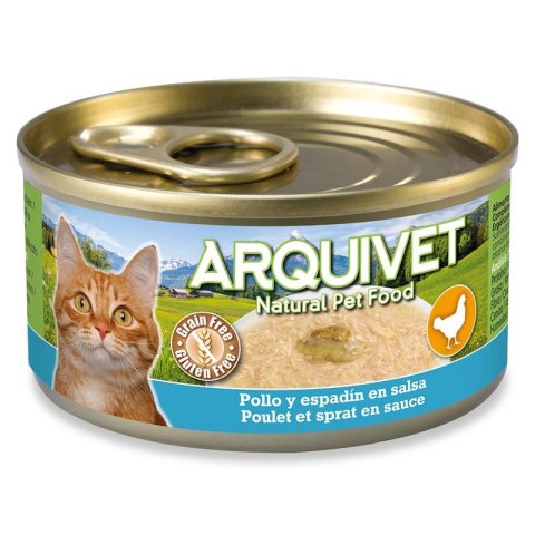 ARQUIVET kurczak w sosie ze szprotką karma mokra dla kota puszka 80g