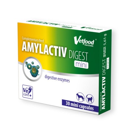 Vetfood Amylactiv Digest MINI wspomagający trawienie u psa kota 30 kapsułek