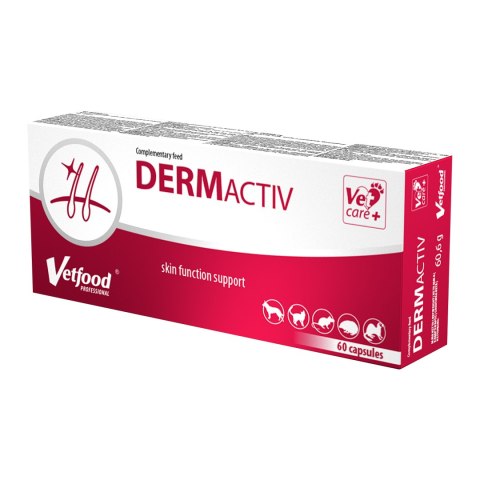 Vetfood DERMActiv witaminy na skórę i sierść dla psa i kota 60 kapsułek