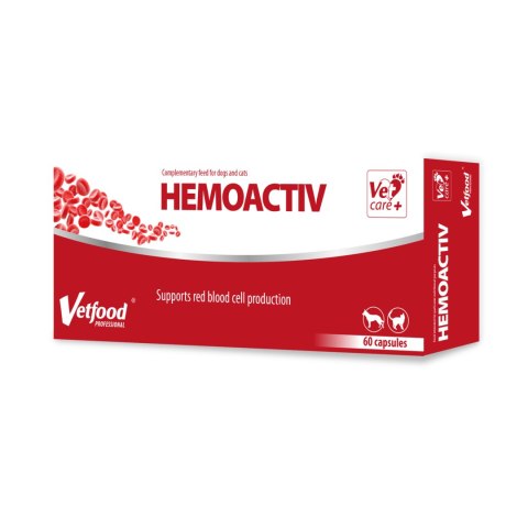 Vetfood HemoActiv preparat na niedobory żelaza dla psa i kota 60 kapsułek