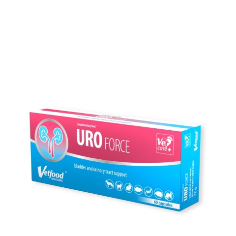 Vetfood UROforce wspomagający układ moczowy psów i kotów 60 kapsułek