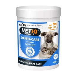 VetIQ 2in1 Denti-Care wspomagający higienę jamy ustnej psa kota proszek 60g