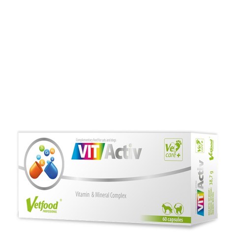Vetfood VitActiv witaminy na odporność dla szczeniąt psów kotów 60 kapsułek