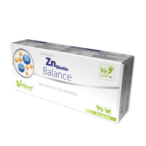 Vetfood ZnBiotin cynk i biotyna witaminy dla psa i kota 60 kapsułek
