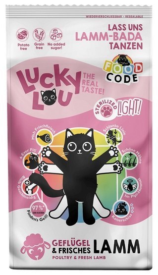 Lucky Lou Food Code Lifestage Sterilized Light Drób & Jagnięcina 340g