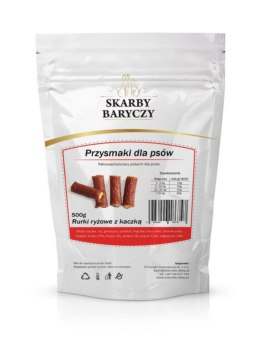 Skarby Baryczy rurki ryżowe z kaczką przysmak dla psa 500g