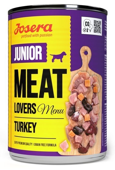 Josera Pies Meat Lovers Menu Junior Indyk puszka 400g
