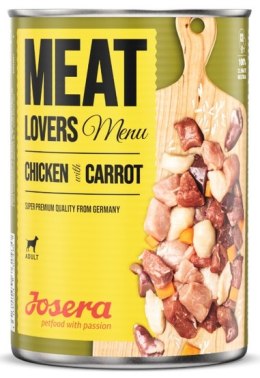 Josera Pies Meat Lovers Menu Kurczak z marchewką puszka 400g