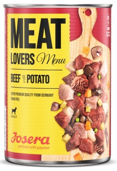 Josera Pies Meat Lovers Menu Wołowina z ziemniakami puszka 400g