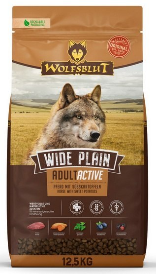 Wolfsblut Dog Wide Plain Adult Active - konina i bataty 12,5kg