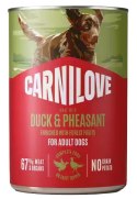 Carnilove Dog Duck & Pheasant Adult - kaczka i bażant puszka 400g