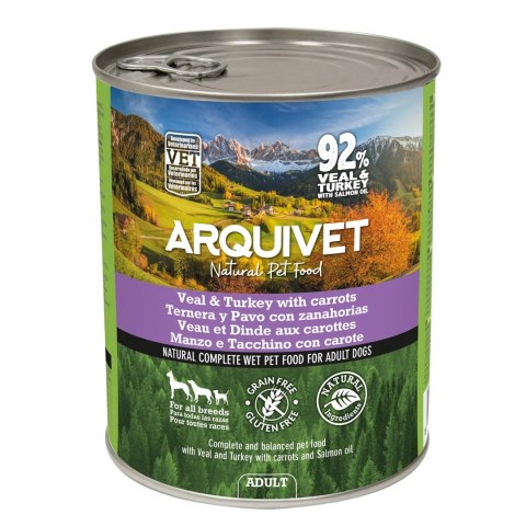 Arquivet karma dla psa z cielęciną i indykiem puszka 800g