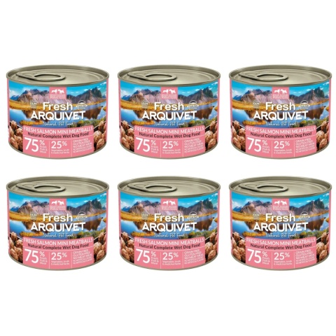 Arquivet Fresh MINI klopsiki z łososiem, marchewką i groszkiem 6x200g
