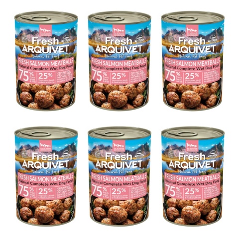 Arquivet Fresh klopsiki z łososiem, marchewką i groszkiem 6x400g