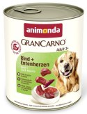 Animonda GranCarno Original Adult Rind Entenherzen Wołowina + Serca kacze puszka 800g
