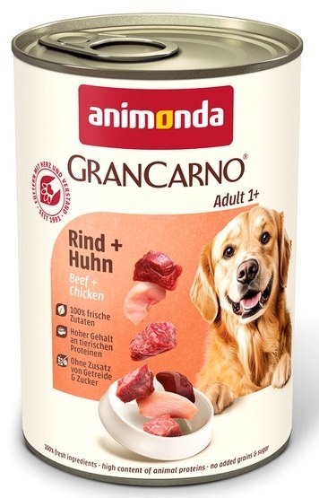 Animonda GranCarno Original Adult Rind Huhn Wołowina + Kurczak puszka 400g