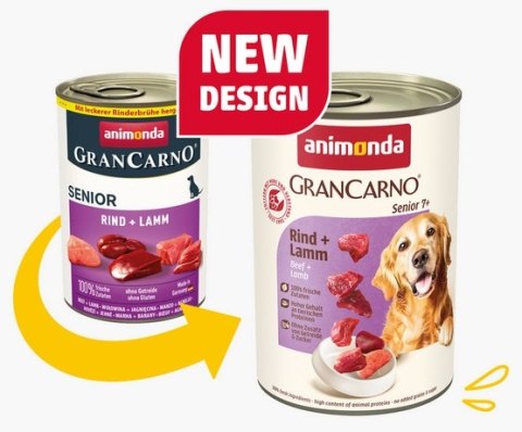 Animonda GranCarno Original Senior Rind Lamm Wołowina + Jagnięcina puszka 400g