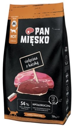 Pan Mięsko Karma sucha dla kota - cielęcina i kaczka chrupki M 1,6kg