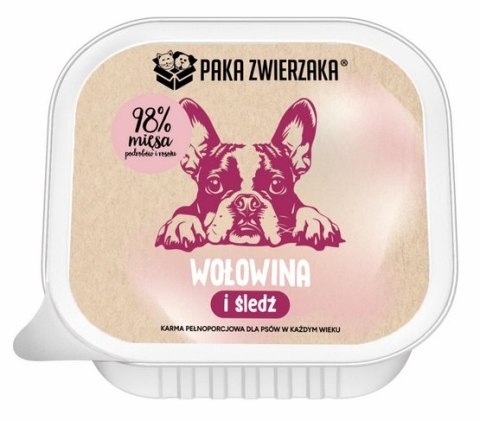 Paka Zwierzaka Wołowina i śledź tacka 150g