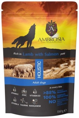Ambrosia Dog Adult Lamb & Salmon saszetka 150g