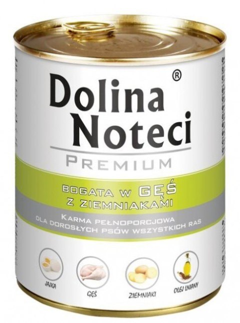 Dolina Noteci Premium Pies Gęś i ziemniaki puszka 800g Dolina Noteci Premium Pies Gęś i ziemniaki puszka 800g