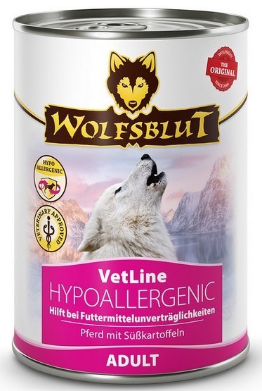 Wolfsblut Dog VetLine Hypoallergenic - konina i bataty puszka 395g Wolfsblut Dog VetLine Hypoallergenic - konina i bataty puszka 395g