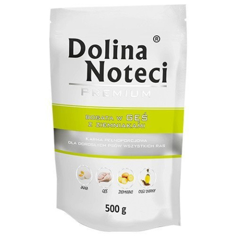 Dolina Noteci Premium Pies Gęś i ziemniaki saszetka 500g Dolina Noteci Premium Pies Gęś i ziemniaki saszetka 500g