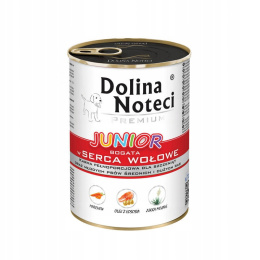 Dolina Noteci Premium Pies Junior Serca wołowe puszka 400g