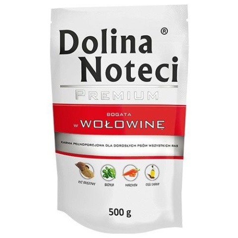 Dolina Noteci Premium Pies Wołowina saszetka 500g Dolina Noteci Premium Pies Wołowina saszetka 500g